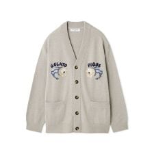 【HOMME】sleeping cat ジャガードカーディガン