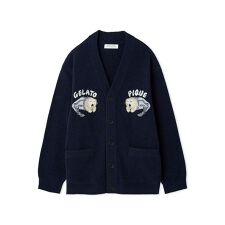 【HOMME】sleeping cat ジャガードカーディガン