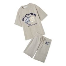 【ONLINE限定】【HOMME】sleeping cat ジャガードプルオーバー＆ハーフパンツセット