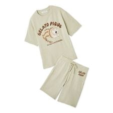 【ONLINE限定】【HOMME】sleeping cat ジャガードプルオーバー＆ハーフパンツセット