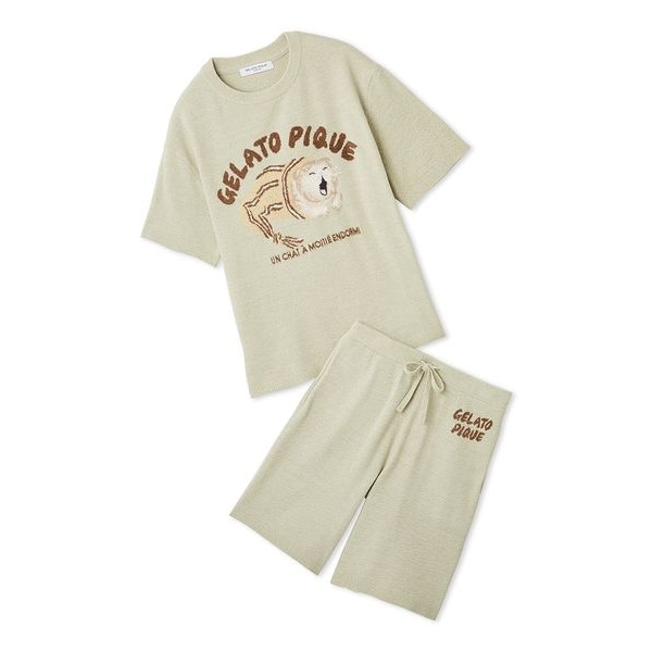 接触冷感】【ONLINE限定】【HOMME】ビションフリーゼ柄Tシャツ