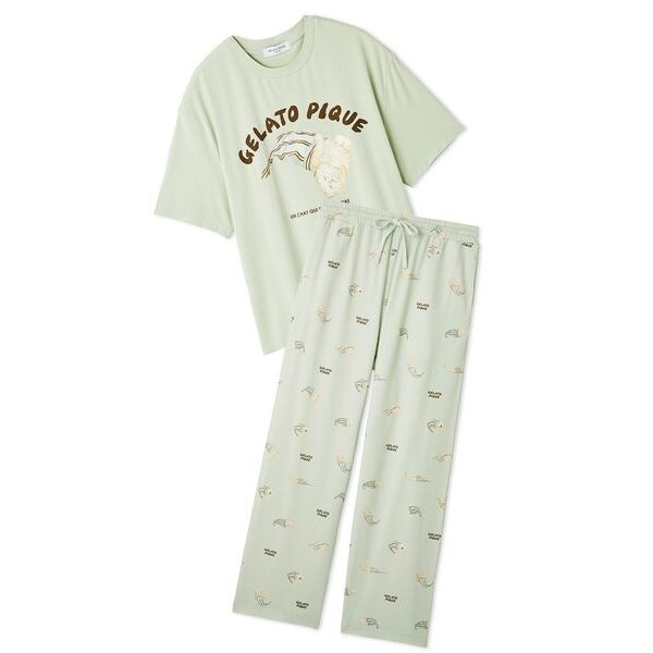 接触冷感】【ONLINE限定】【HOMME】ビションフリーゼ柄Tシャツ&ロング