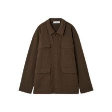 【HOMME】ミニ裏毛ワンポイントロゴ刺繍シャツ