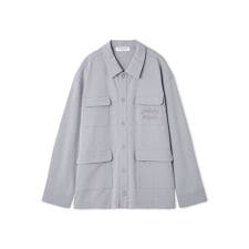 【HOMME】ミニ裏毛ワンポイントロゴ刺繍シャツ