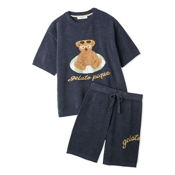 ONLINE限定】【HOMME】 サマーベアジャガードプルオーバー&ロゴ