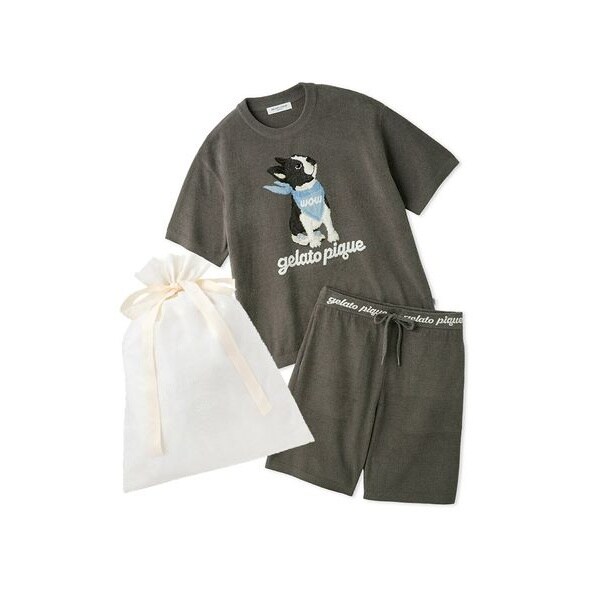 ジェラートピケ HOMMEエアリーモコ ドッグジャガードセットアップLサイズ ラッピング済み】【ONLINE限定】【HOMME】エアリーモコドッグ