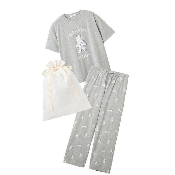 ジェラートピケ　シュタイフ　ワンポイントTシャツ＆ロングパンツ 上下セット gelato pique（ジェラートピケ） gelato pique Steiff ワンポイント
