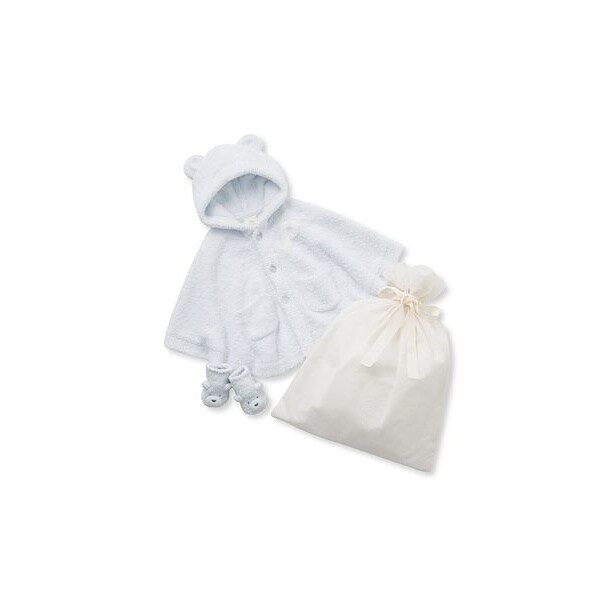 ラッピング済み】【BABY】パウダーベアポンチョ＆ソックスSET