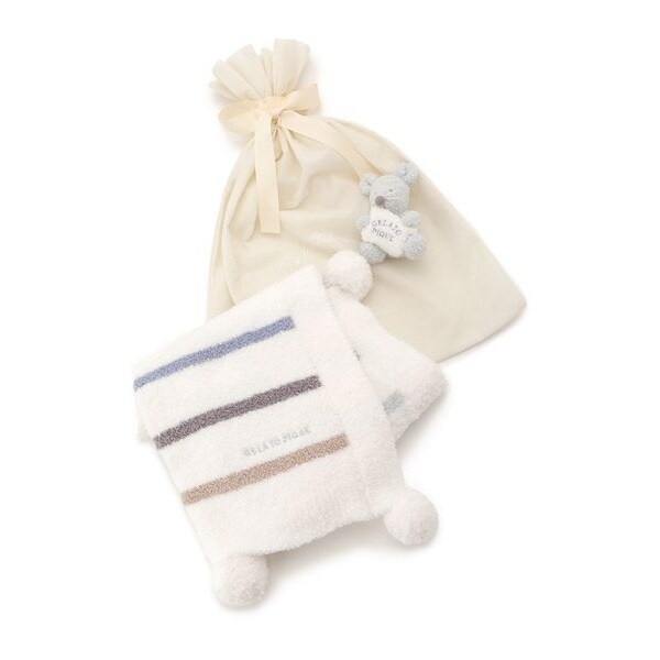 ラッピング済み】【BABY】パウダーマルチボーダーブランケット&マウス