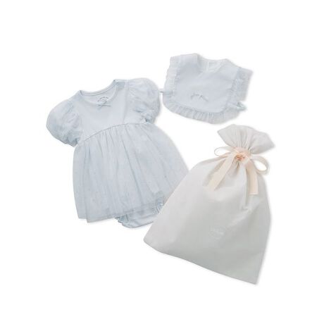 ラッピング済み】【BABY】スターチュールロンパース＆スタイSET 