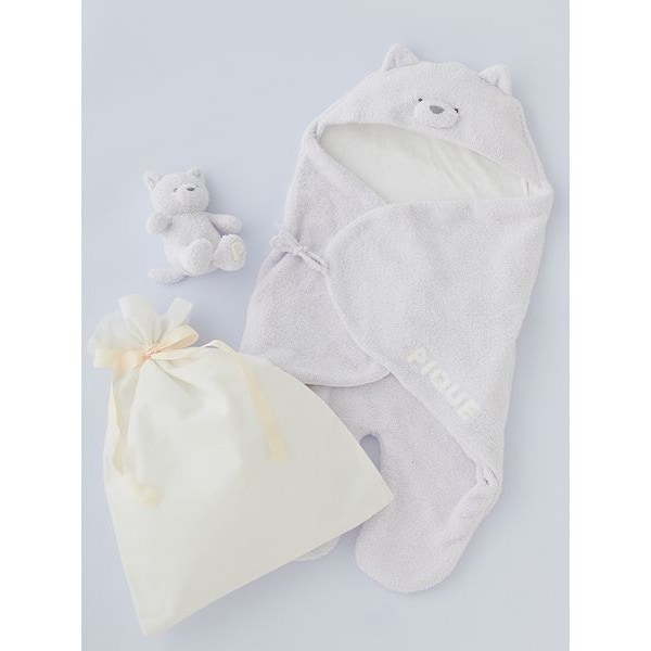ラッピング済み】【BABY】パウダーベアポンチョ＆ソックスSET