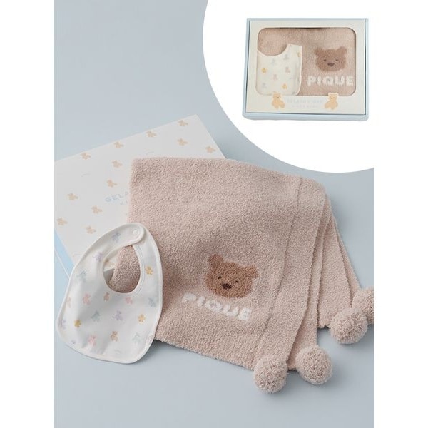ラッピング済み】【BABY】パウダーベアブランケット＆キャップ