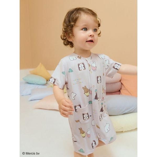 ジェラートピケ ボリス ロンパース 80 新品 ジェラートピケ アニマルガーゼ baby ショートロンパース 80