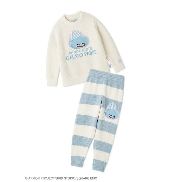 ジェラピケ　ドラクエ　ベビモコプルオーバー&ボーダーロングパンツ　ももんじゃ ドラゴンクエスト】【レディース】ベビモコプルオーバー
