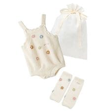 ジェラート ピケ キッズ＆ベビー(GELATO PIQUE KIDS ＆ BABY)の【ラッピング済み】【BABY】ベビモコフラワーロンパース&レッグウォーマーSET