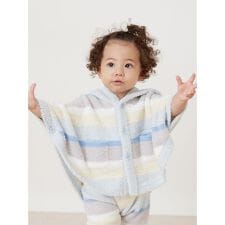 ジェラート ピケ キッズ＆ベビー(GELATO PIQUE KIDS ＆ BABY)の【BABY】ベビモコカラフルボーダーポンチョ