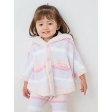 ジェラート ピケ キッズ＆ベビー(GELATO PIQUE KIDS ＆ BABY)の【BABY】ベビモコカラフルボーダーポンチョ