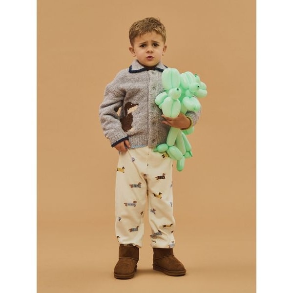 【KIDS】ダックスフンド柄ロングパンツ