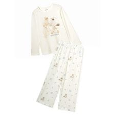 【JUNIOR】フラワーキャット柄プルオーバー&ロングパンツセット