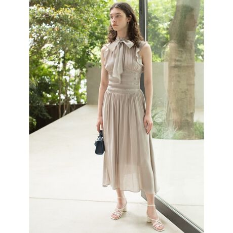 ウエストピンタックボウタイワンピース スナイデル Snidel Swfo ファッション通販 マルイウェブチャネル