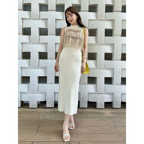 Sustainableチュール&ノースリニットワンピース | スナイデル(SNIDEL  