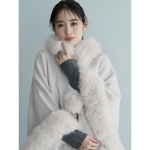 SNIDEL ファー付きミドルケープコート SNIDEL｜ファー付きミドルケープコート | Rakuten Fashion(楽天