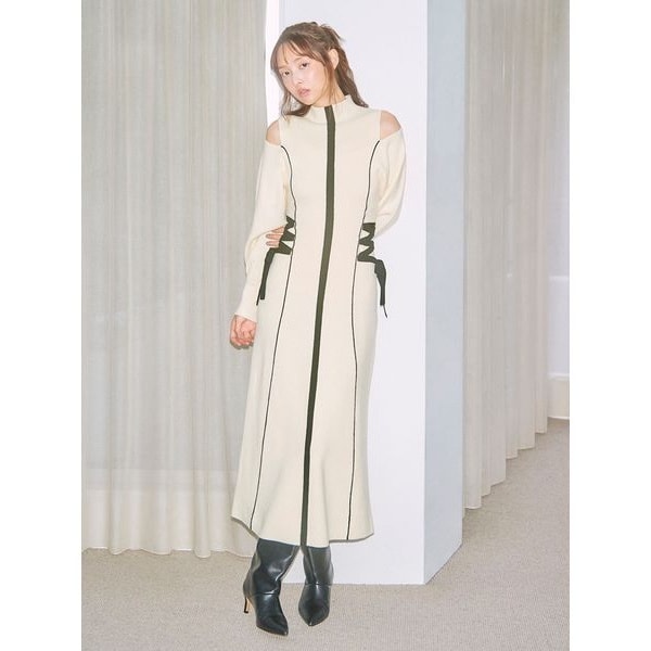 現行品！IENA ベロアニットラインワンピース