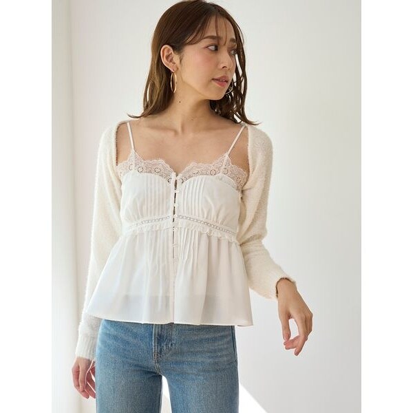 SNIDEL スナイデル　ボレロ×レースキャミセットアップ ボレロ×レースキャミセットアップ | スナイデル(SNIDEL