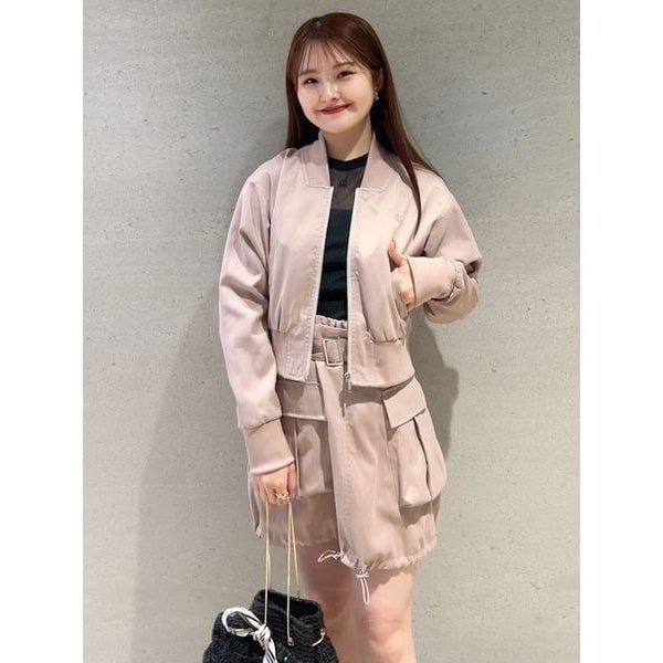 新品　アニエスベー⭐︎ピンクサテンブルゾン　ノーカラーコート　ma1 新品 アニエスベー⭐︎ピンクサテンブルゾン ノーカラーコート ma1Ω