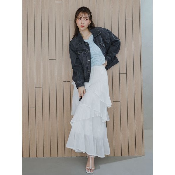 新作新品タグ付き　スナイデル♡ Sustainableプリーツティアードスカート Sustainableプリーツティアードスカート | スナイデル(SNIDEL