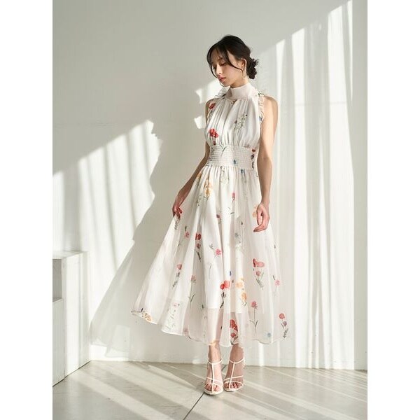 【値下げ】snidel スナイデル　バックリボンシフォンワンピース SNIDEL｜バックリボンシフォンワンピース | Rakuten Fashion
