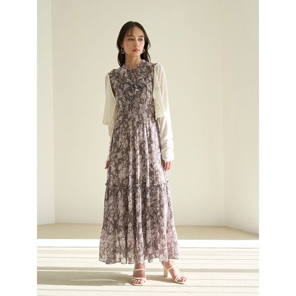 美品⭐︎スナイデル⭐︎snidelプリントプリーツワンピース【0サイズ】S 00サイズあり】プリーツプリントワンピース | スナイデル(SNIDEL