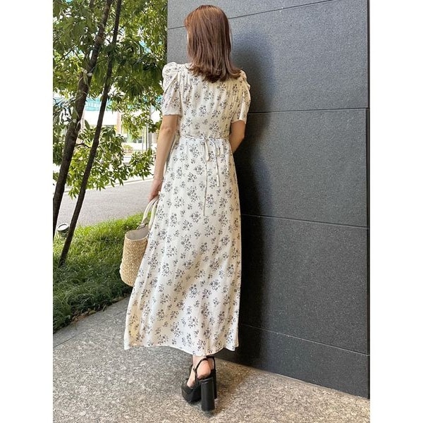 00サイズあり】レーヨンカシュクールプリントワンピース