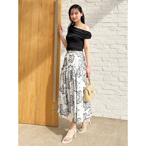 スコットクラブ　LASUD 異素材タックデザインスカート LASUDのロングスカートの商品一覧｜ファッション通販のYAMADAYA