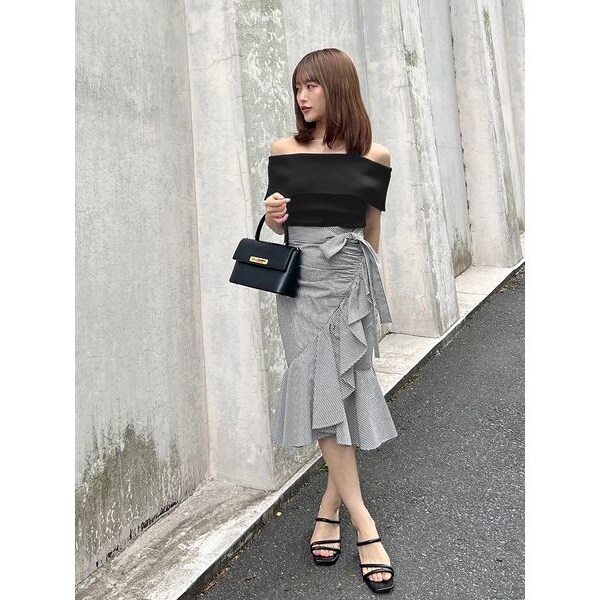 SNIDEL ベルテッドミドルレングスタイトスカート グレー SNIDEL PRE ORDER 2025 SPRING COLLECTION - #ベルテッドミドル