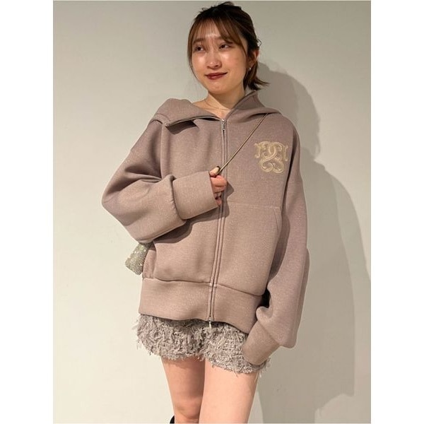 moussy PATCHED OVERSIZED ZIP パーカー マウジー MOUSSY PATCHED OVERSIZED ジップパーカー （T.GRY