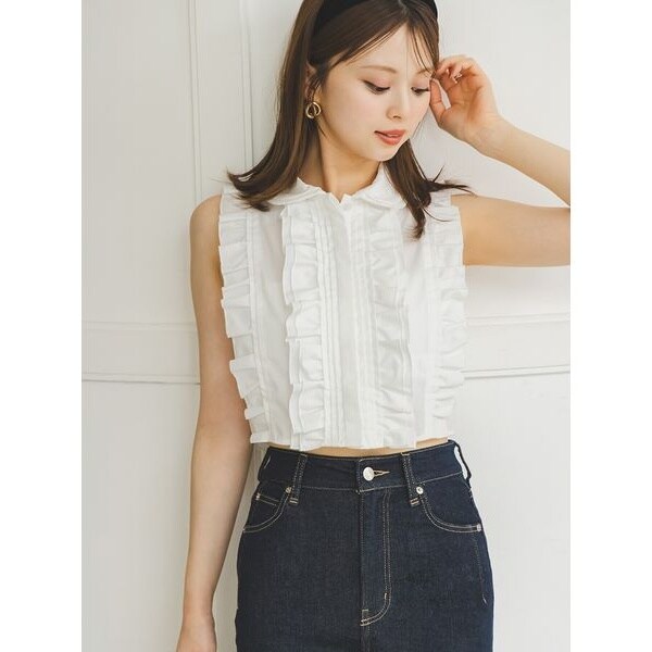 ノースリクロップドフリルシャツ | スナイデル(SNIDEL) | マルイ