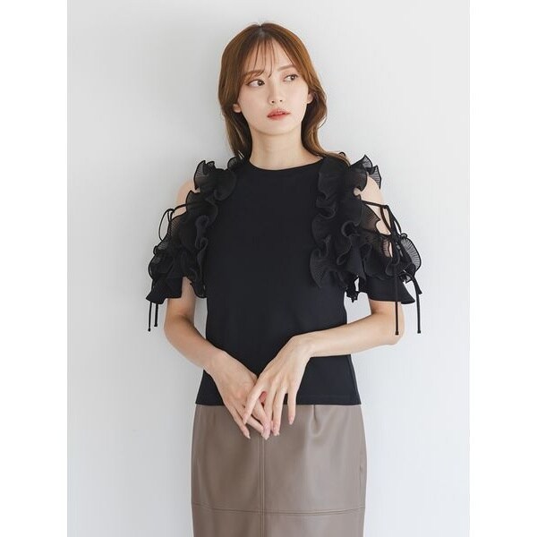 アシメフリルチュニックカットソー　セルフォード アシメフリルチュニックカットソー(カットソー)｜TOPS（トップス