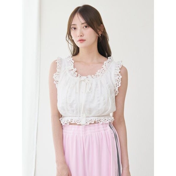 SNIDELクロップドフリルコットンブラウス SNIDEL｜クロップドコットンフリルブラウス | Rakuten Fashion