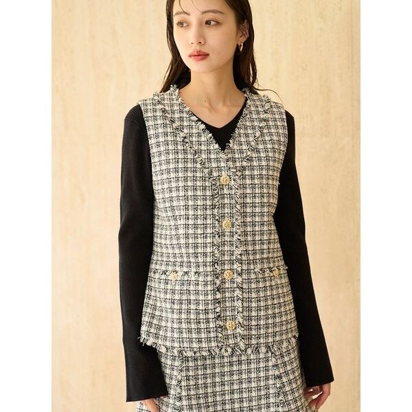 SNIDEL スナイデル ツイード ジレ ツイードジレ | スナイデル(SNIDEL) | マルイウェブチャネル