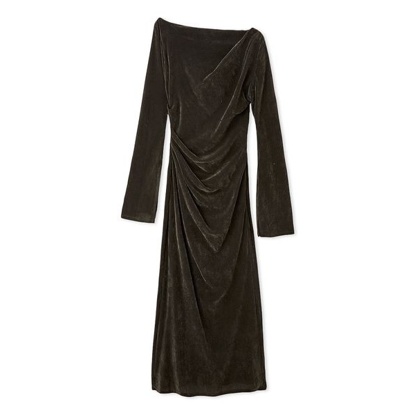 2WAYベロアフロッキープリーツワンピースドレス（ベロアキャミ