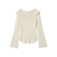 オフショル衿ニットプルオーバー