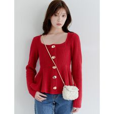 スクエアネックペプラムニットプルオーバー | スナイデル(SNIDEL  