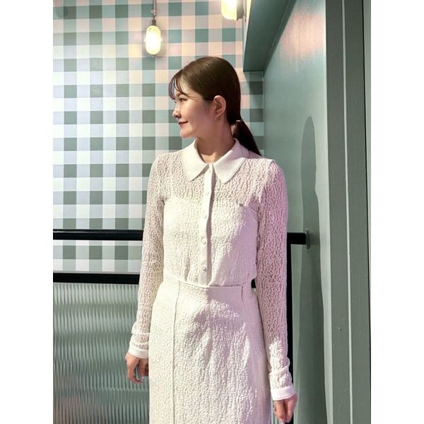 【正規品】スナイデル クロップドコットンフリルブラウス✨新作新品✨ WHT クロップドコットンフリルブラウス(シャツ・ブラウス)｜トップス