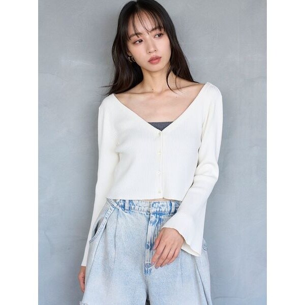 カシミアブレンドレイヤードカーディガン | リリーブラウン(LILY BROWN