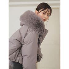 スナイデル(SNIDEL)の【WEB限定カラーあり】西川フードファーショートダウン