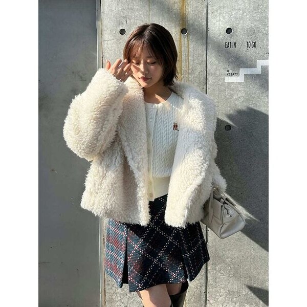 ボアショートコート【カンヘウォン着用】 | スナイデル(SNIDEL