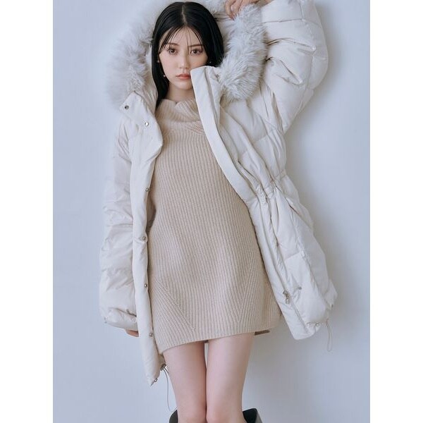 snidel フードファーショートダウン 西川コラボダウン WEB限定カラーあり】西川フードファーショートダウン（ダウン