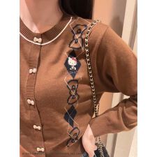 【HELLO KITTY】アーガイルカーディガン