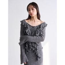 スナイデル(SNIDEL)のラッフルデザインニットプルオーバー